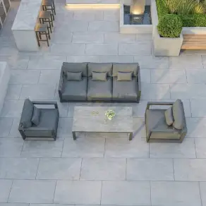 Rex Aluminium 3 Seater Sofa Lounging Set