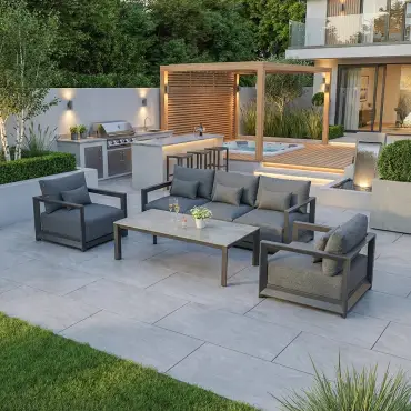 Rex Aluminium 3 Seater Sofa Lounging Set