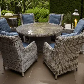 Valencia 6 Dining Armchair Round Set