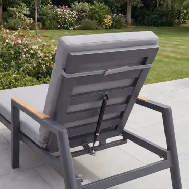 Isaac Aluminium Sun Lounger Set of 2 & Side Table