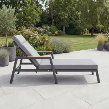 Isaac Aluminium Sun Lounger Set of 2 & Side Table