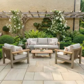 Sicily Rope Weave 3 Seat Sofa & 2 Armchairs