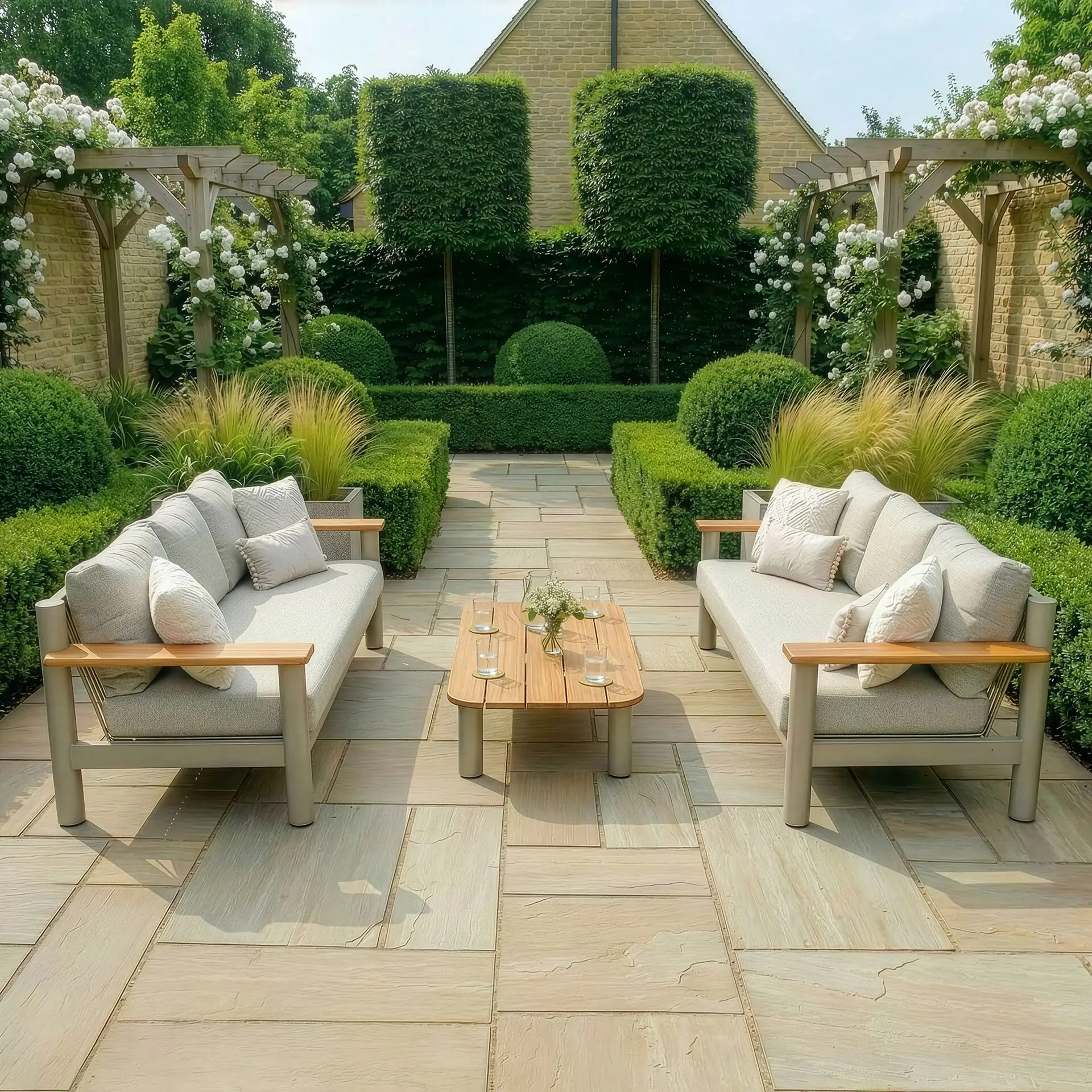 Sicily Rope Weave Sofa Set - Coffee Table & 2x 3 Seat Sofas