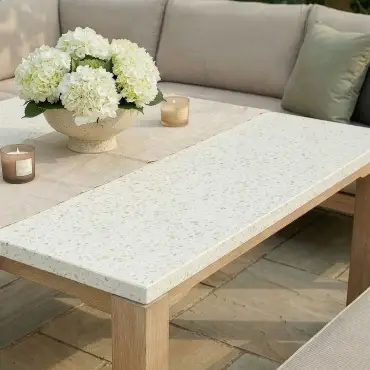 Antigua Rope Weave Square Corner Dining Sofa Set with Footstools