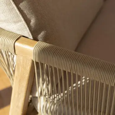 Antigua Rope Weave 3 Seat Sofa Set - 2 Lounge Armchairs & Round Coffee Tables