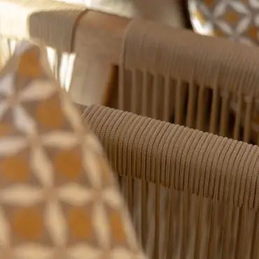 Antigua Rope Weave 3 Seat Sofa Set - 2 Lounge Armchairs & Round Coffee Tables