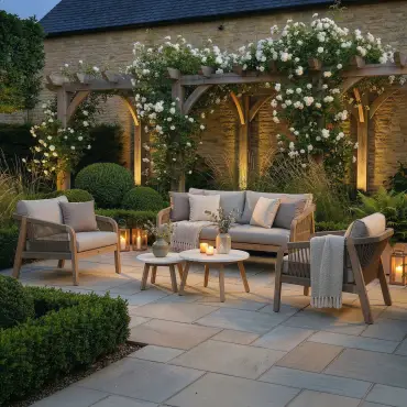 Antigua Rope Weave 2 Seat Sofa Set - 2 Lounge Armchairs & Round Coffee Tables