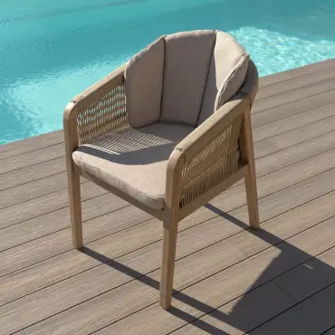 Martinique Rope Weave Pair of Dining Chairs