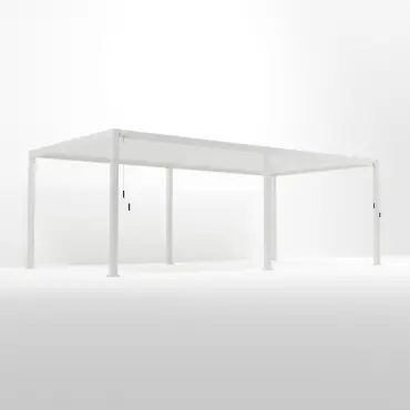 Legacy Aluminium Metal Pergola in Chalk White - 8.0m x 3.0m Free Standing