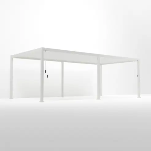 Legacy Aluminium Metal Pergola in Chalk White - 8.0m x 3.6m Free Standing