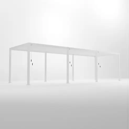 Legacy Aluminium Metal Pergola in Chalk White - 9.0m x 3.0m Free Standing