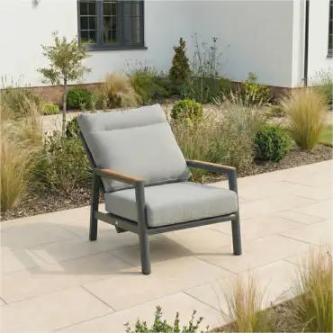 Isaac 3 Seater Aluminium Reclining Dining Set 2 Armchairs - Rising Extending Table