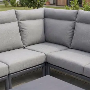 Isaac Aluminium Wood Large Corner Sofa Lounging Set