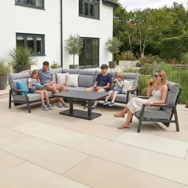 Isaac Corner Aluminium Reclining Dining Set Armchair - Adjustable Rising Extending Table