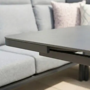 Isaac Corner Aluminium Reclining Dining Set Armchair - Adjustable Rising Extending Table
