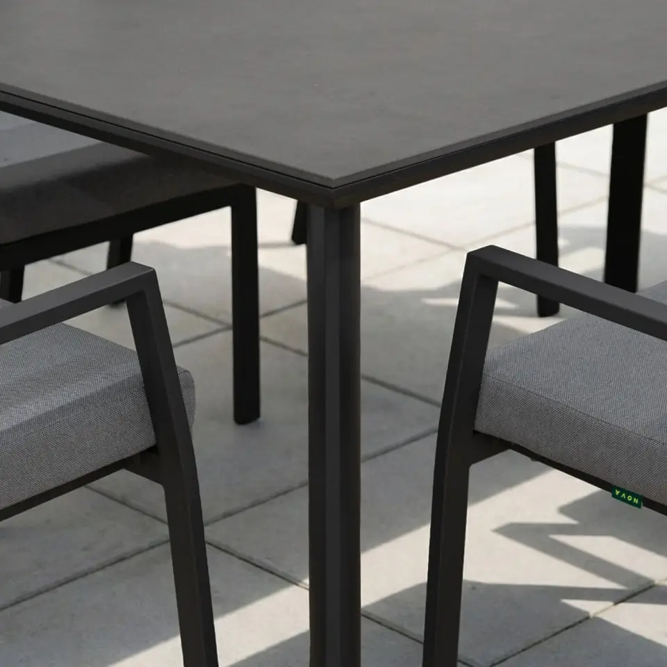 Isaac 6 Seat Aluminium Wood Dining
