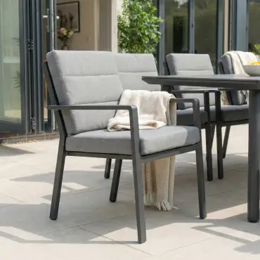 Isaac 8 Seat Aluminium Wood Dining Set Estepona Spain