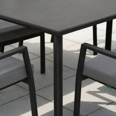 Isaac 8 Seat Aluminium Wood Dining Set Estepona Spain