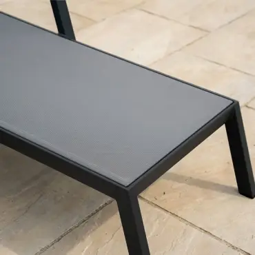 Vogue Aluminium Sun Lounger Set of 2 & Side Table