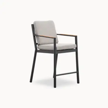 Monti 8 Seat Aluminium Wood High Dining Set - Rectangular Table