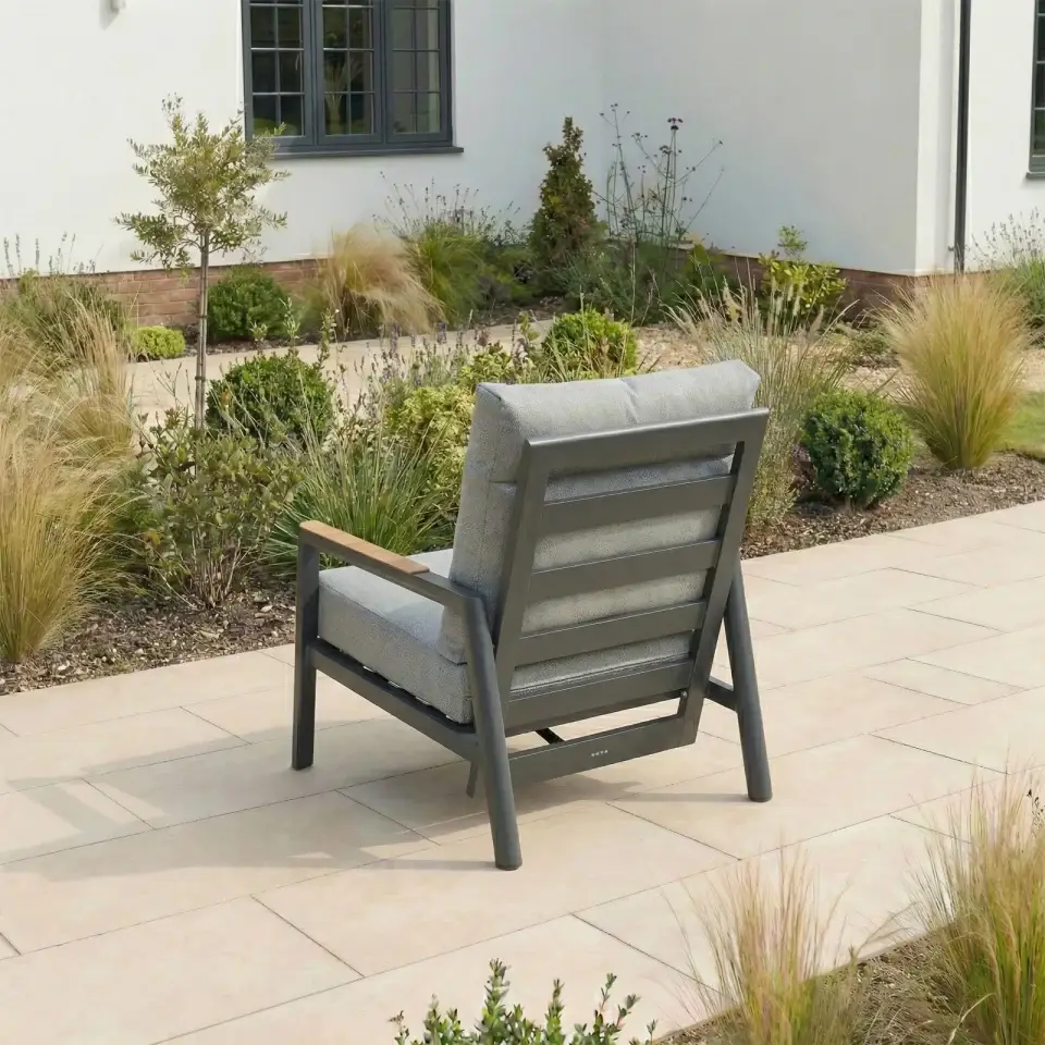 Isaac Aluminium Pair of Reclining Lounge Armchairs