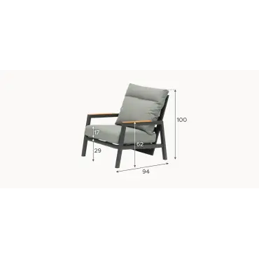 Isaac Aluminium Pair of Reclining Lounge Armchairs