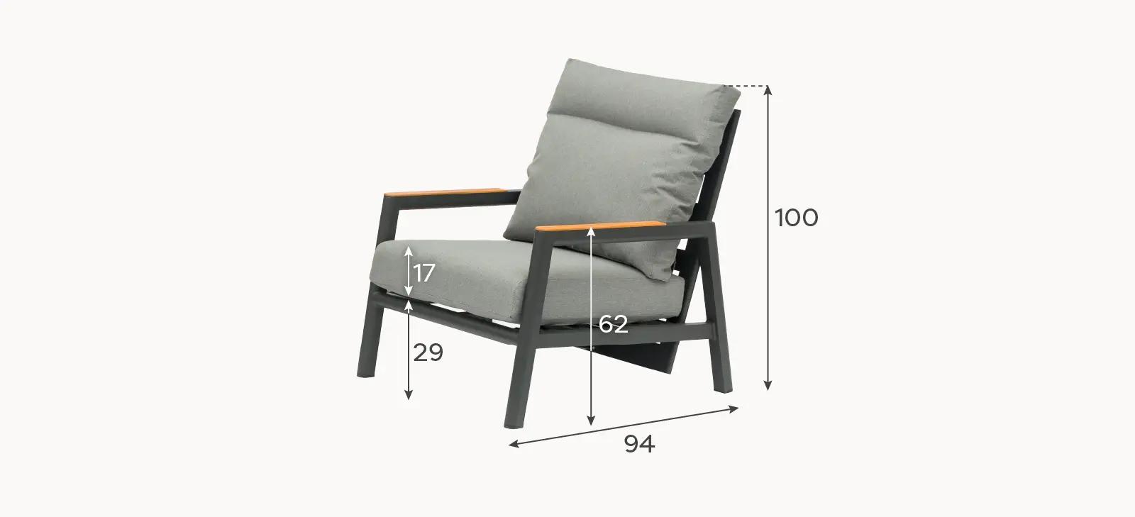 Isaac Aluminium Pair of Reclining Lounge Armchairs