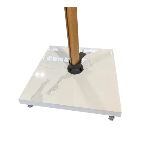 90kg White Sintered Stone Base with Wheels