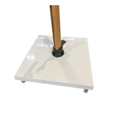 90kg White Sintered Stone Base with Wheels