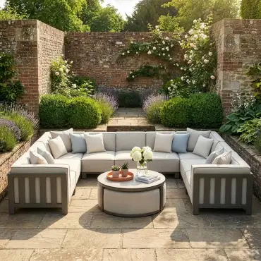 Ibiza U Shape Sofa Set & round Coffee Table
