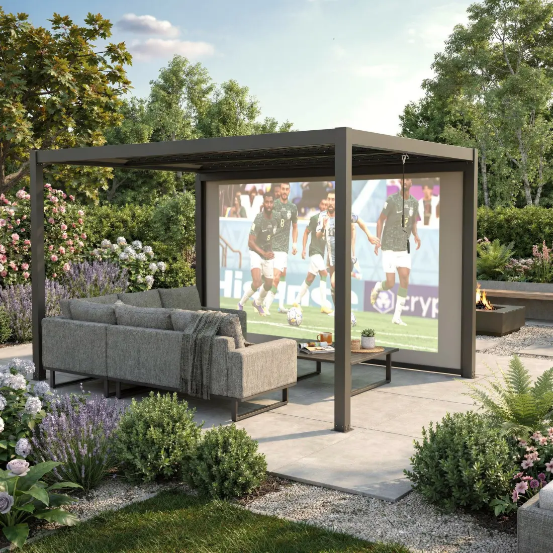 Como Pergola Pull Down Projector Screen - 4m Como Pergola Pull Down Projector Screen - 4m