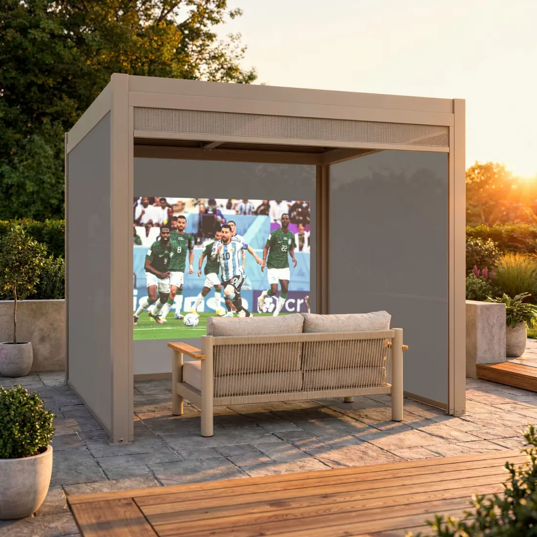 Como Pergola Pull Down Projector Screen - 3m Como Pergola Pull Down Projector Screen - 3m