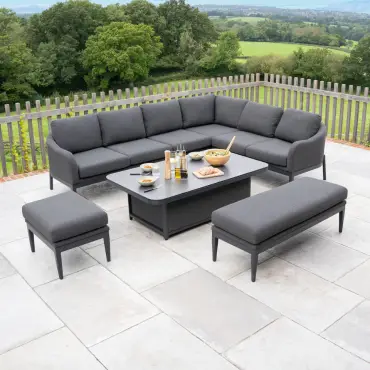 Duke Corner Fabric Aluminium Dining