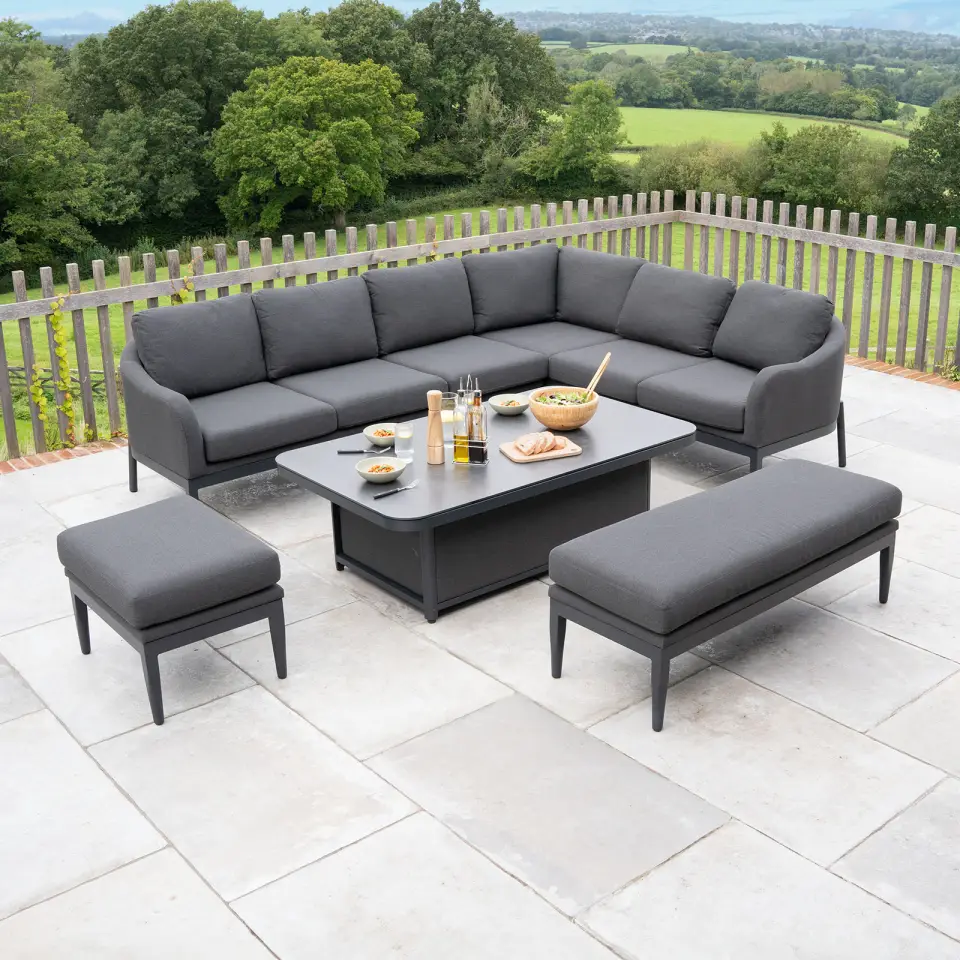 Duke Corner Fabric Aluminium Dining