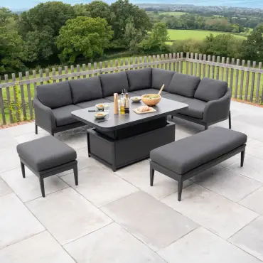 Duke Corner Fabric Aluminium Dining
