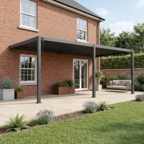 Titan 6.0m x 3.0m Aluminium Pergola  Wall Mounted