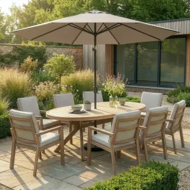 New York 8 Seat Oval Dining Set