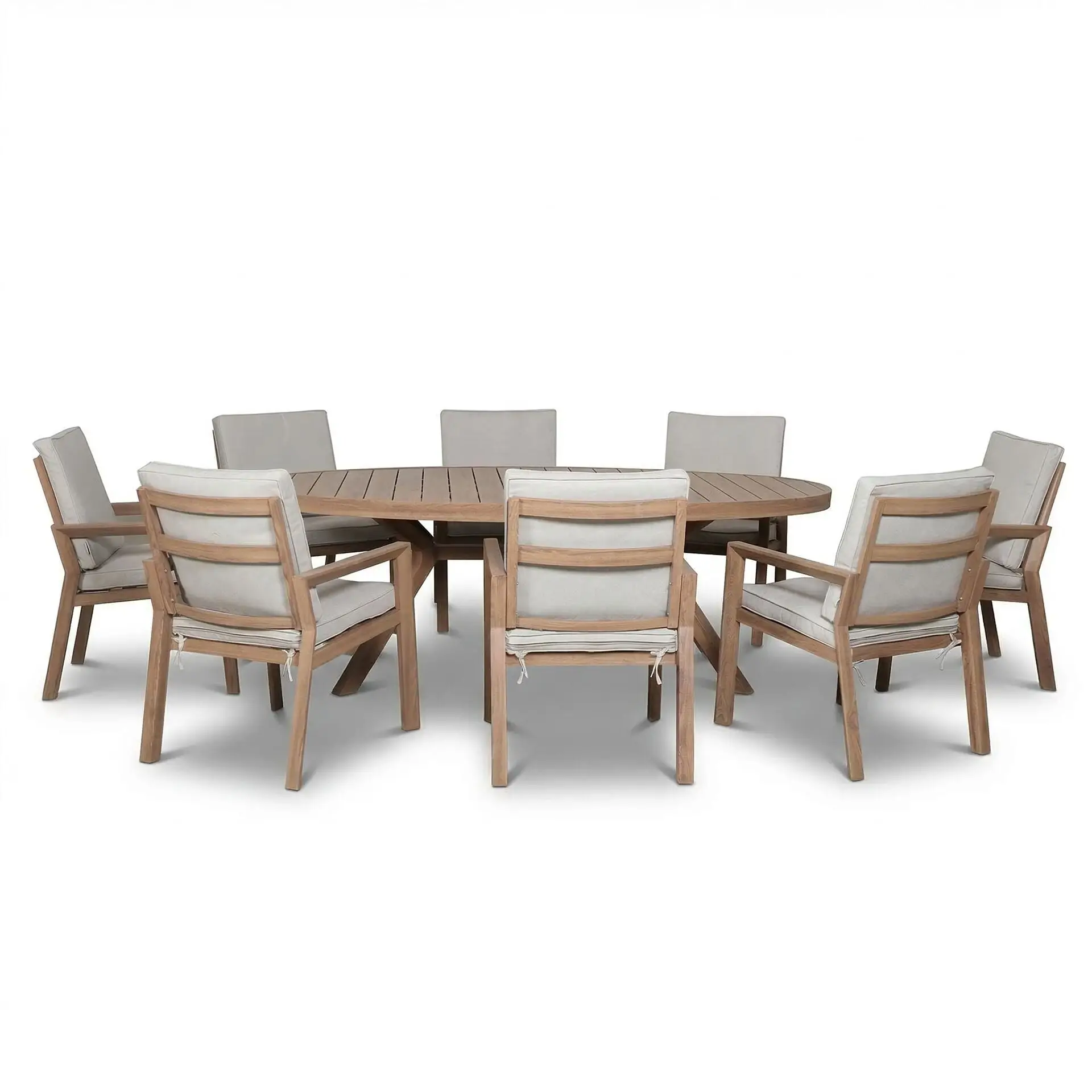 New York 8 Seat Oval Dining Set