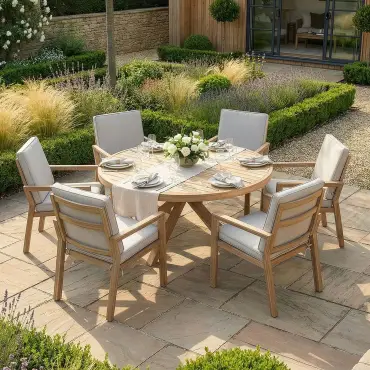 New York 6 Seat Round Dining Set