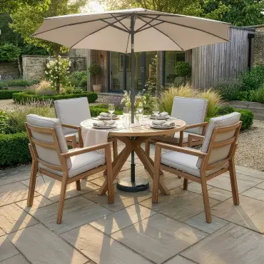 New York 4-Seat Dining Set: Relaxed Dining