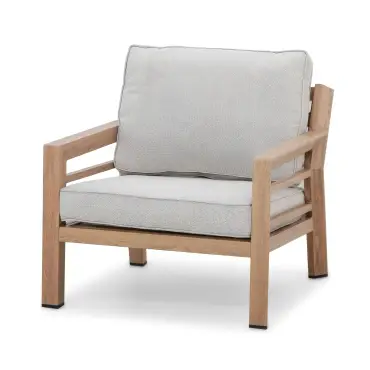 New York 3 Seat Sofa Aluminium Sofa Set with Rising Table - Wood Effect