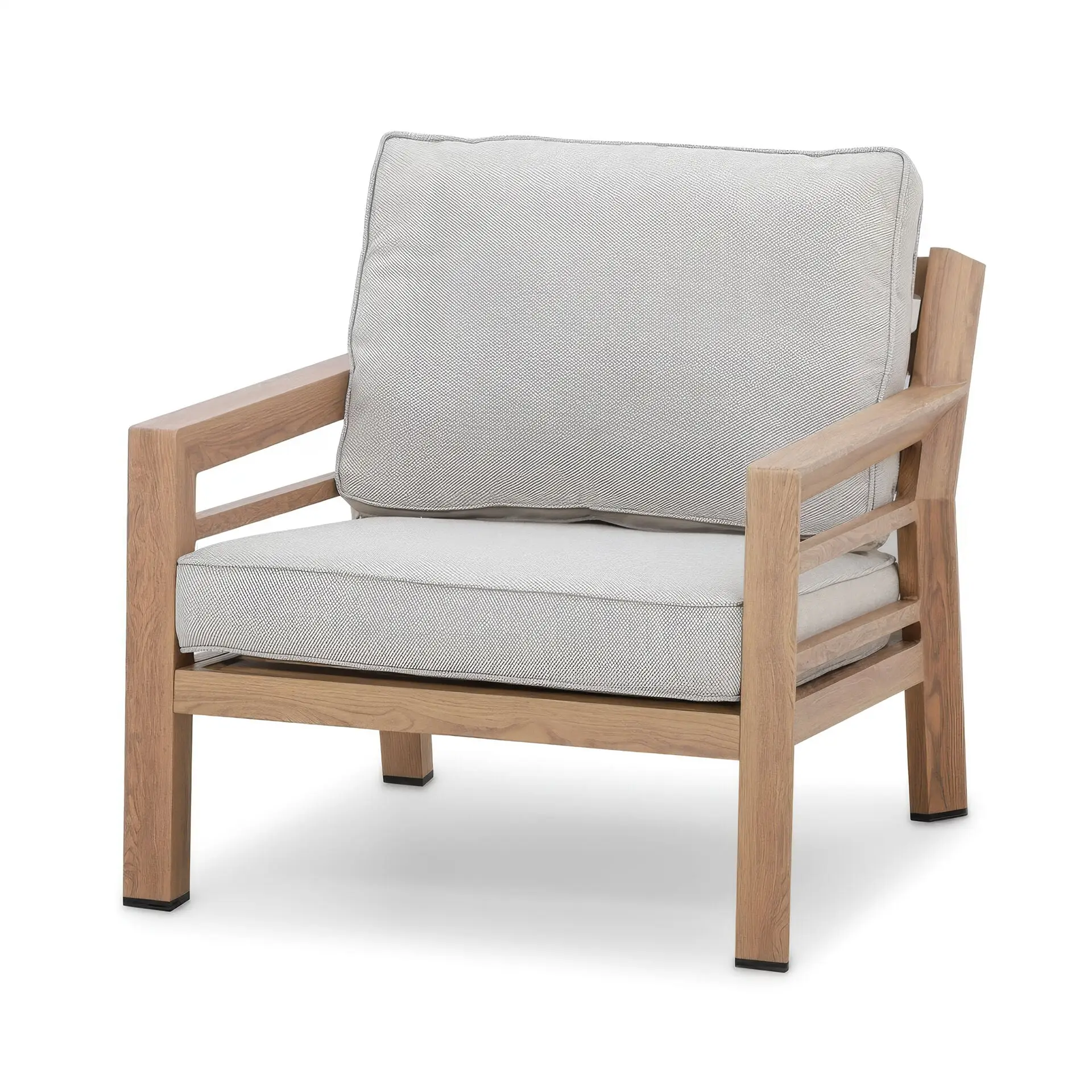 New York 3 Seat Sofa Aluminium Sofa Set with Rising Table - Wood Effect