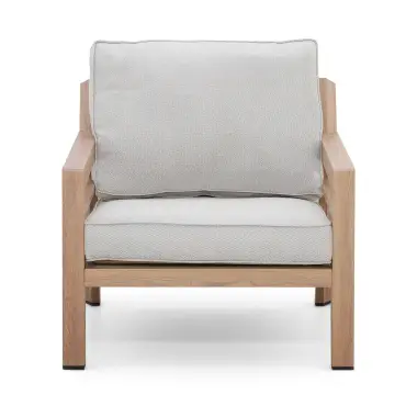New York 3 Seat Sofa Aluminium Sofa Set with Rising Table - Wood Effect