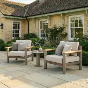 Sicily Rope Weave Lounge Set & Round Side Table