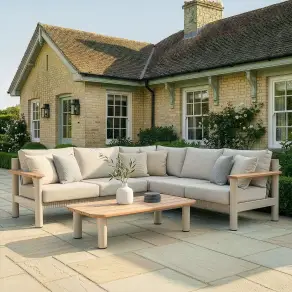 Sicily Rope Weave Small Corner Sofa Set