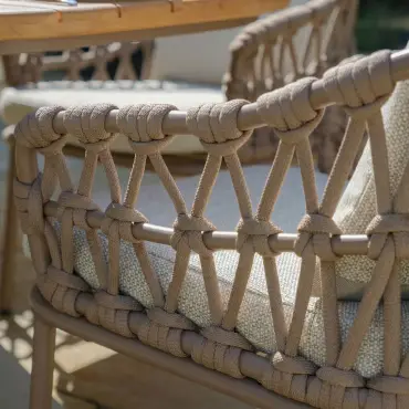 Sicily Open Rope Weave 8 Seat Rectangular Dining Set