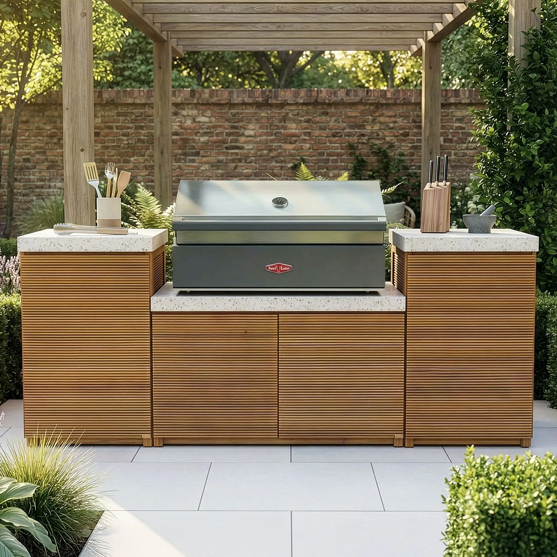 Antigua Outdoor Kitchen Storage Units - Beefeater 1700 Series BBQ - Small Configuration
