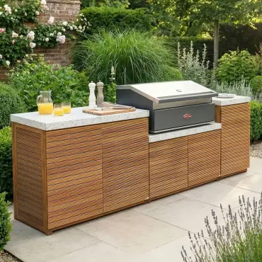 Antigua Outdoor Kitchen Storage Units with Beefeater 1700 Series BBQ - Medium Configuration