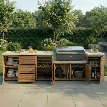 Antigua Outdoor Kitchen Storage Units - Beefeater 1700 Series BBQ - Large Configuration