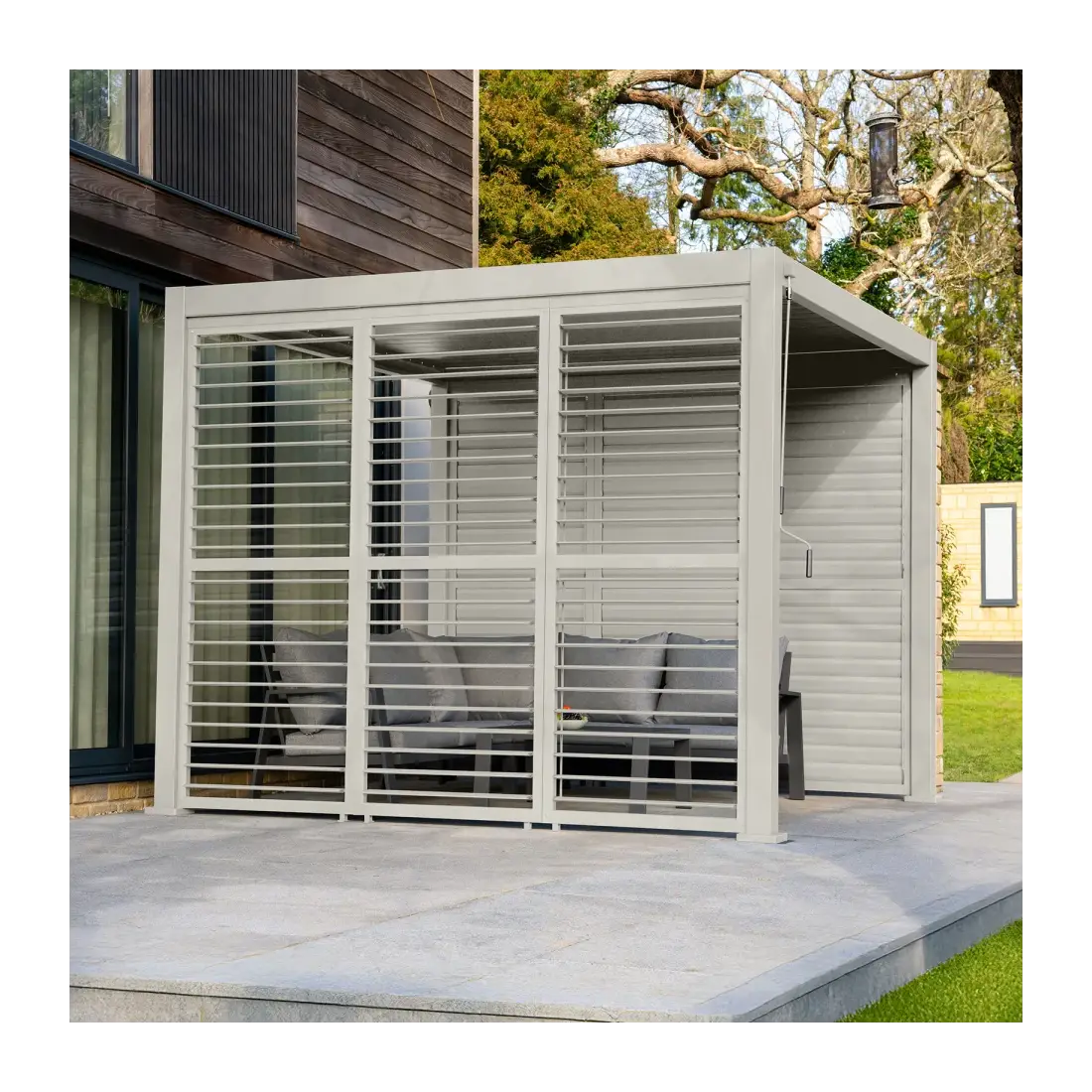 Titan Aluminium Shuttered Louvre Side Panels Set of 3 - 1m Titan Aluminium Shuttered Louvre Side Panels Set of 3 - 1m
